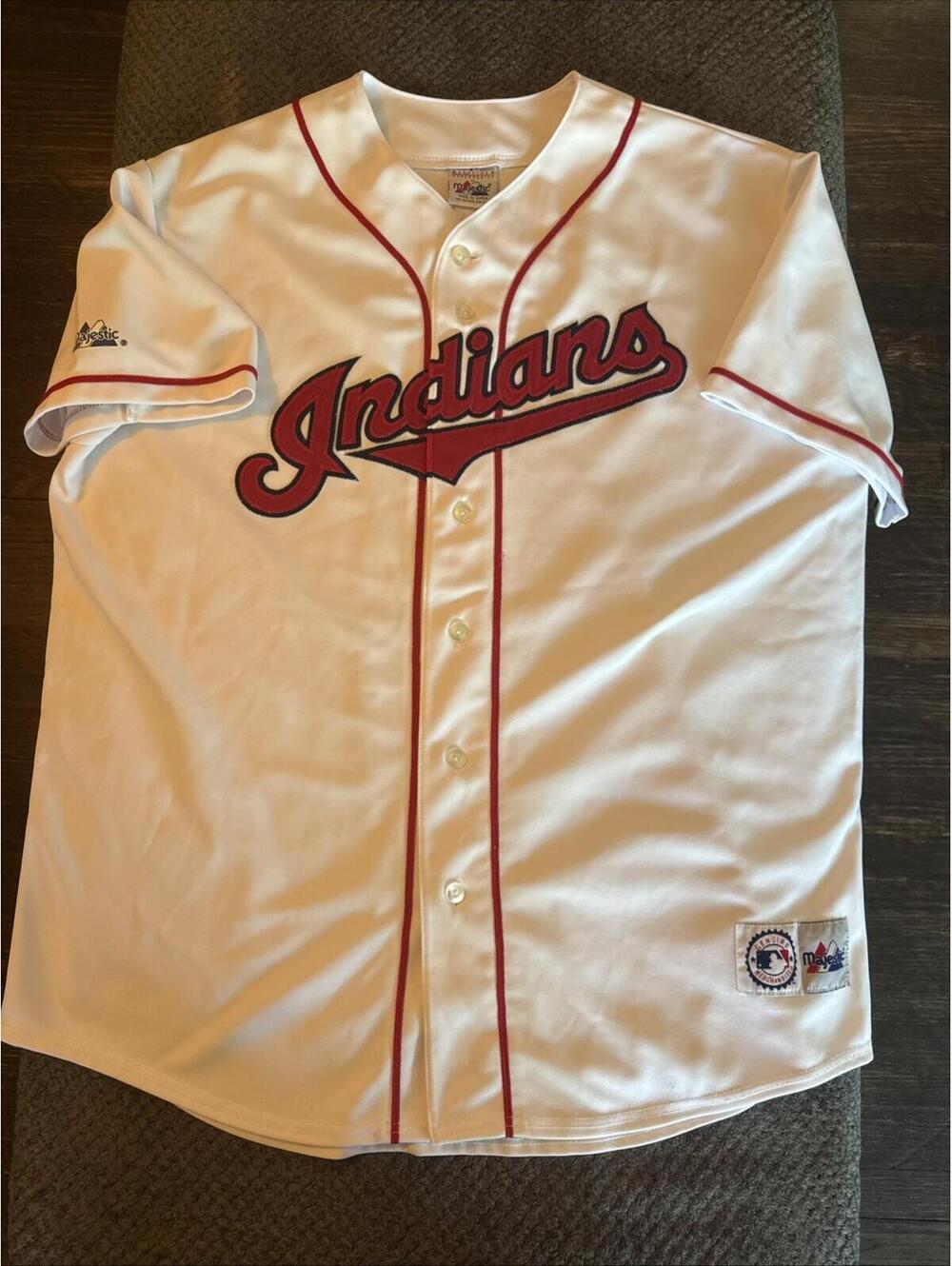 Vintage 90s Cleveland Indians Majestic Baseball Jersey XXL Mens Home White Blank